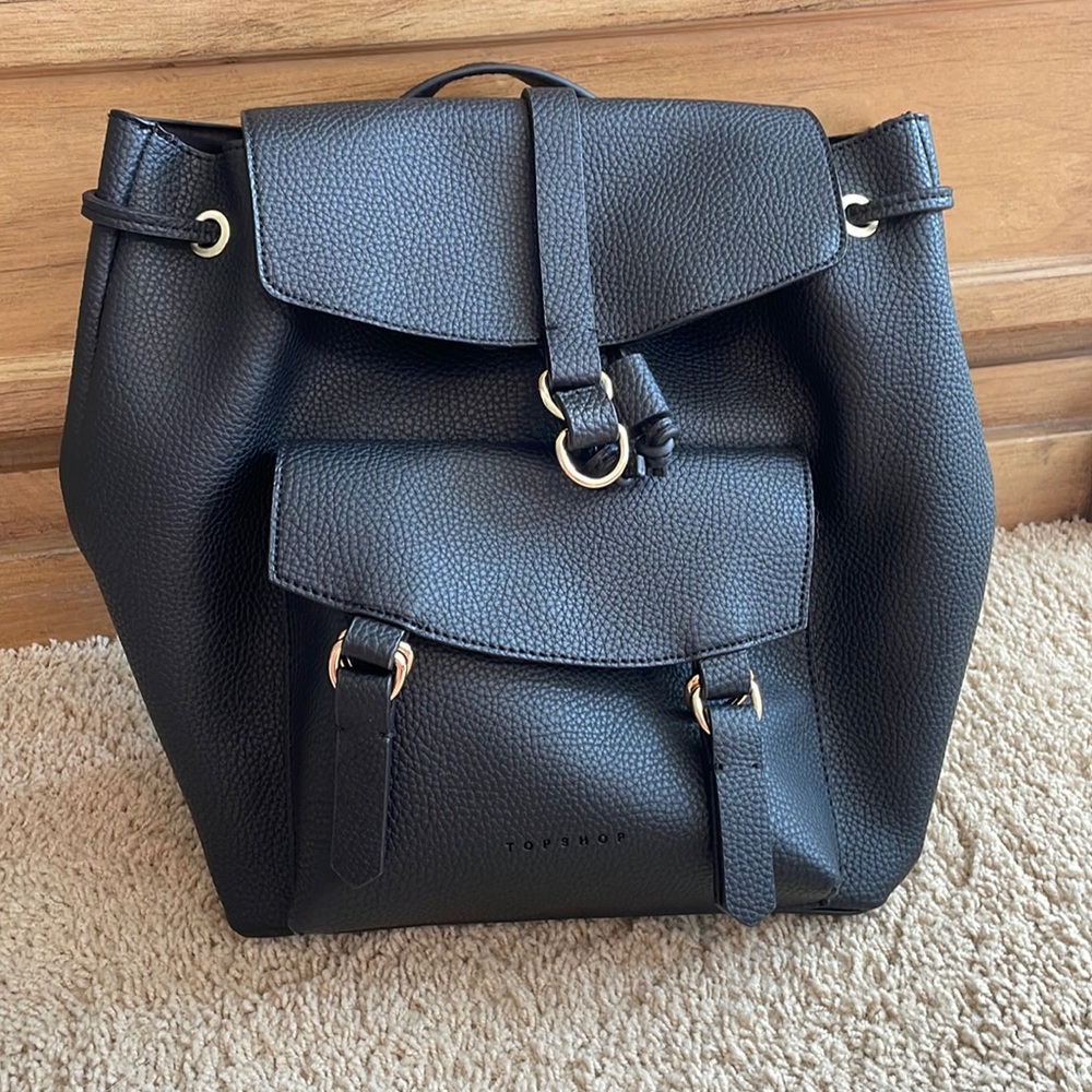 Like-New Topshop Faux Leather Backpack
